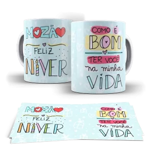 Caneca Aniversário - Como é bom ter você na minha vida