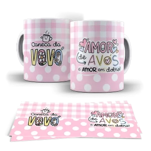 Caneca dia dos Avós - Amor de avós é amor em dobro