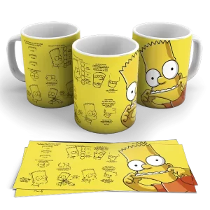 Caneca de Porcelana desenhos - Os Simpsons: Bart Simpson