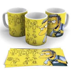 Caneca de Porcelana desenhos - Os Simpsons: Moe Szyslak