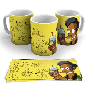 Caneca de Porcelana desenhos - Os Simpsons: Apu Nahasapeemapetilon