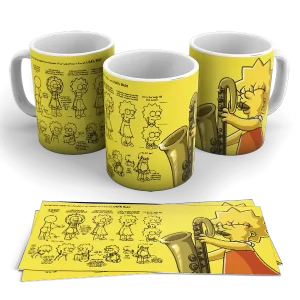 Caneca de Porcelana desenhos - Os Simpsons: Lisa Simpson
