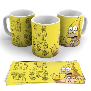 Caneca de Porcelana desenhos - Os Simpsons: Vovô Simpson