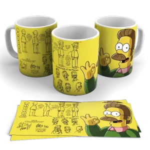 Caneca de Porcelana desenhos - Os Simpsons: Ned Flanders