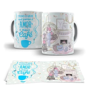 Caneca Amor e mais café