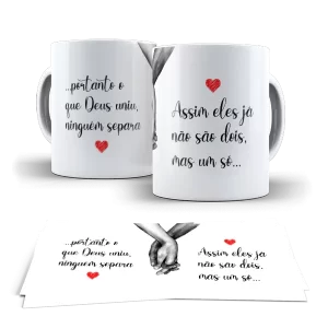 Caneca Namorados Portanto o que Deus uniu, ninguem separa