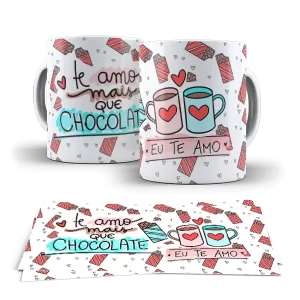 Caneca Namorados TE AMO Mais que Chocolate