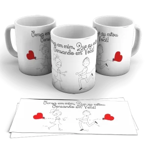Caneca Namorados Pensa em Mim, que estou pensando em você!