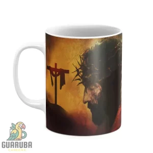 Caneca Força e fé Leão e Cristo
